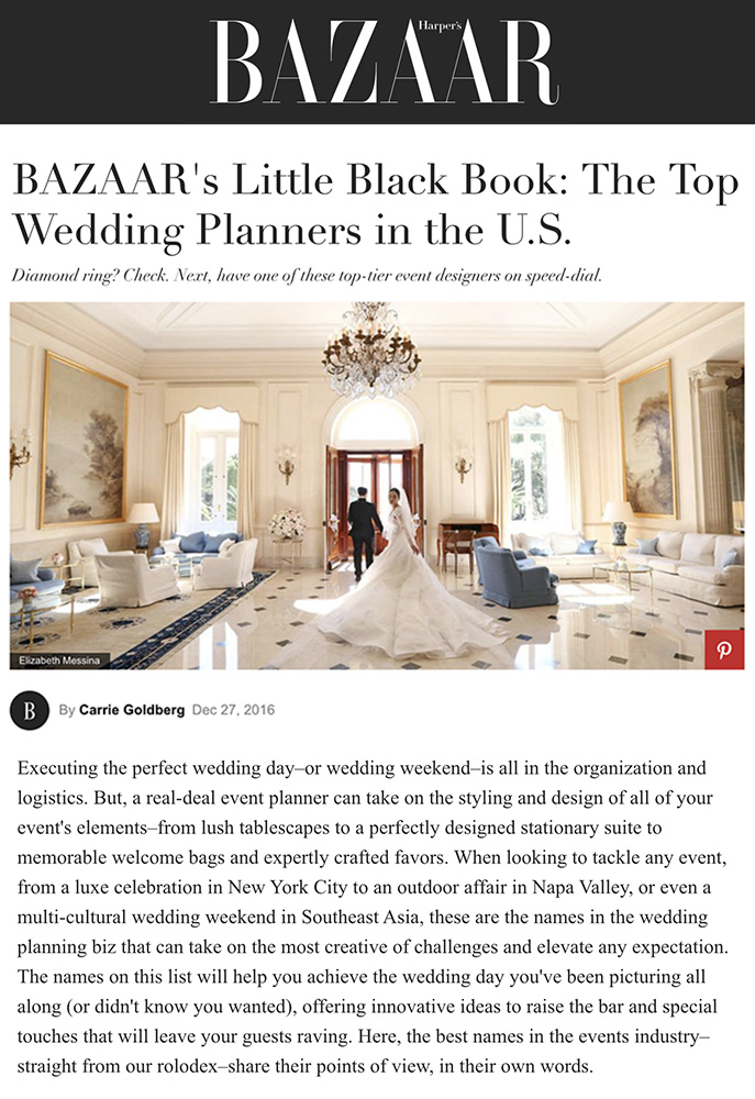 Top Wedding Planners in the Us — Harper’s Bazaar, Sugokuii Events